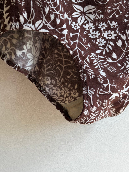 Vintage 1970s Brown Botanical Swimsuit