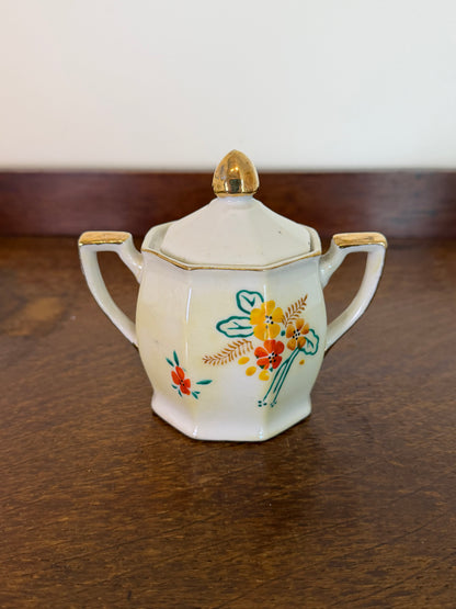 Vintage Hand Painted Miniature Ceramic Tea Pot Cup & Saucer Set