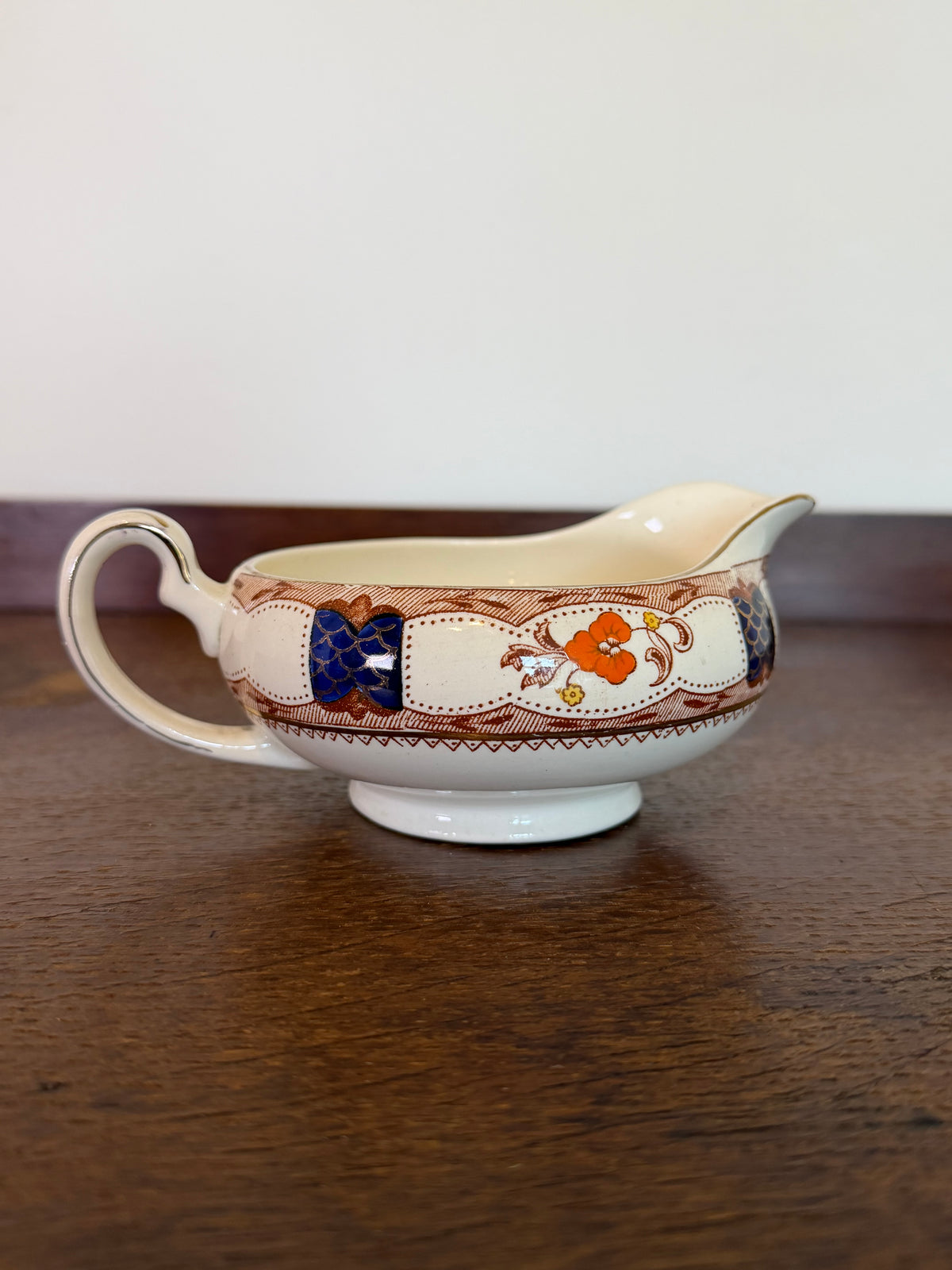 Vintage Alfred Meakin Floral Gravy Boat