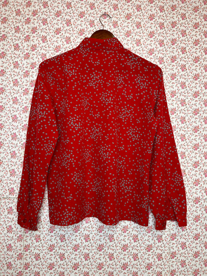 Vintage 1970s Red Floral Ditsy Shirt