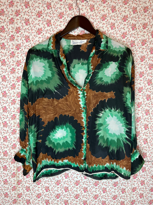 Vintage 1970s Psychedelic Abstract Printed Shirt