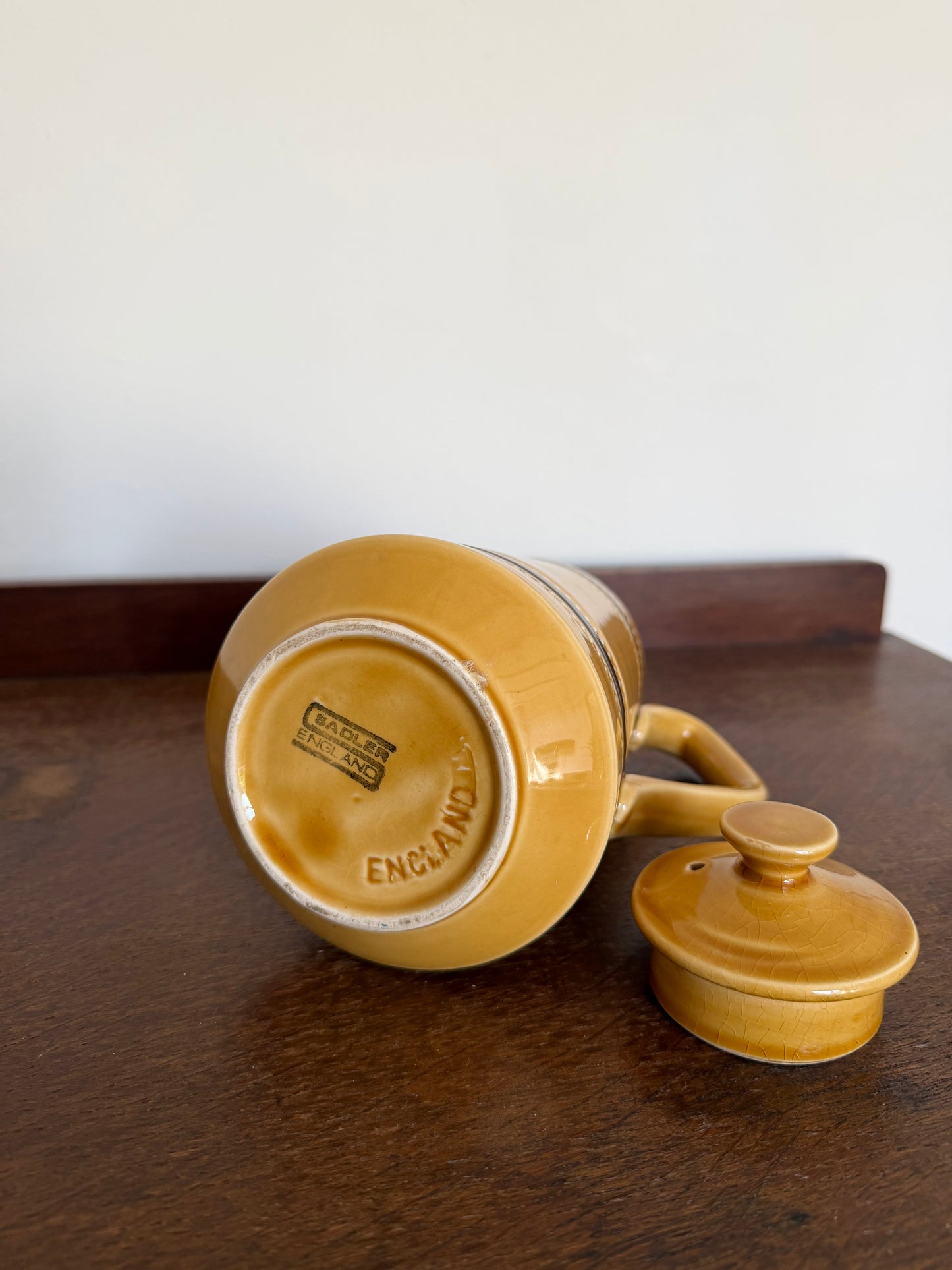 Vintage Sadler Mustard Coffee Pot