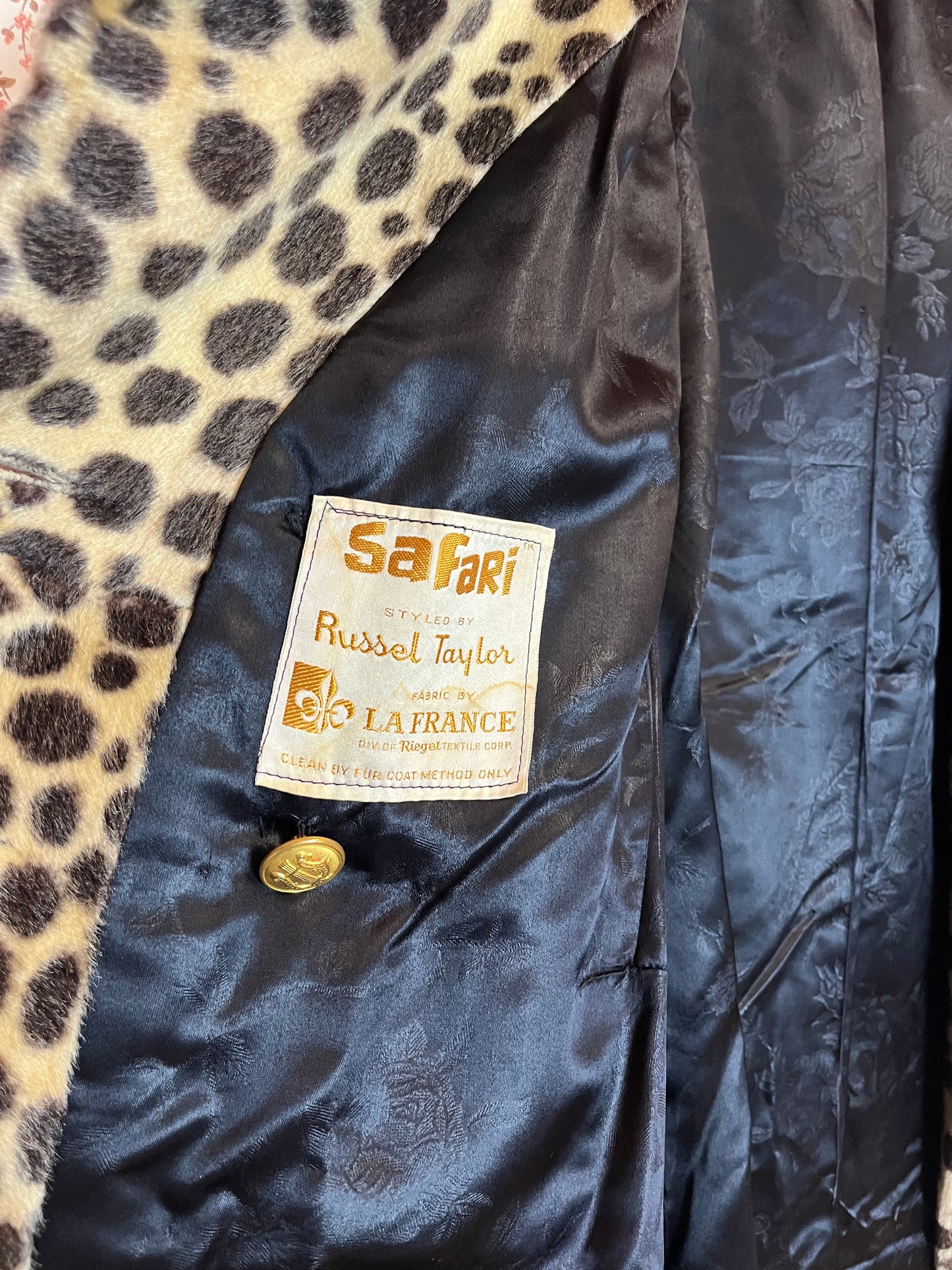 Vintage 1960s Safari Leopard Print Peacoat