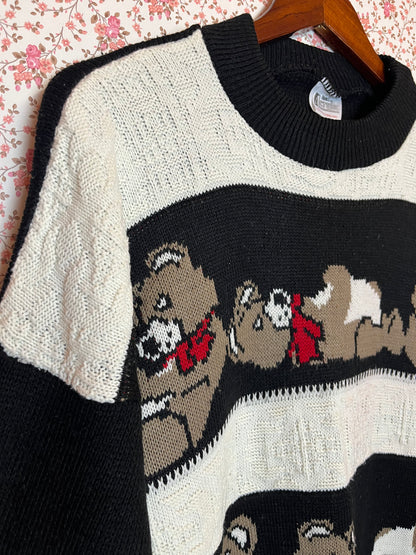 Vintage 1980s Teddy Bear Knitted Jumper