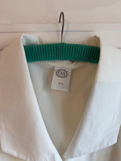 Vintage 1990s C&A Ivory Longline Blouse - Size Large