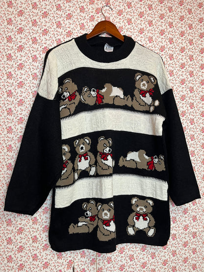 Vintage 1980s Teddy Bear Knitted Jumper