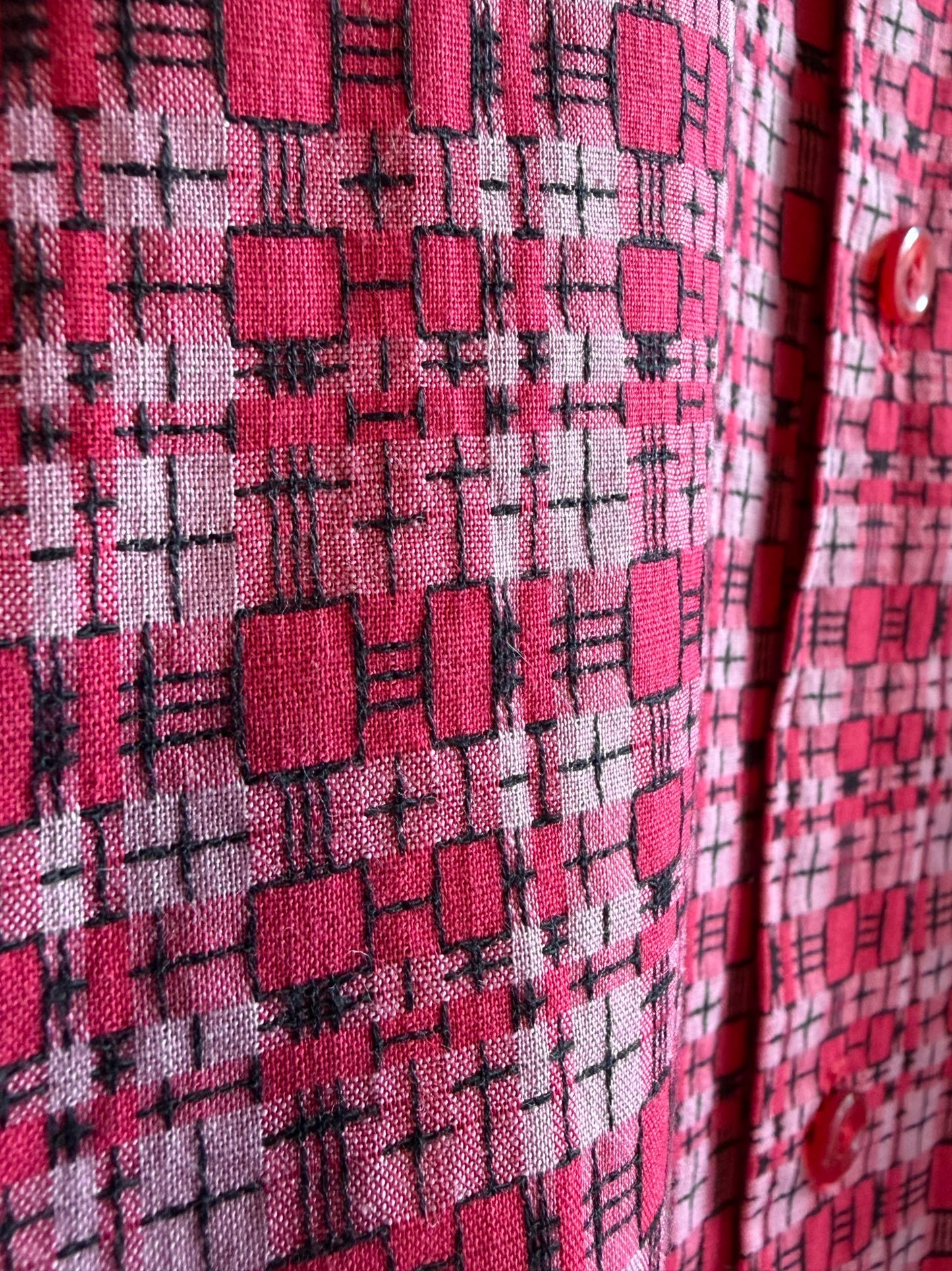 Vintage 1960s Geometric Woven Shirt