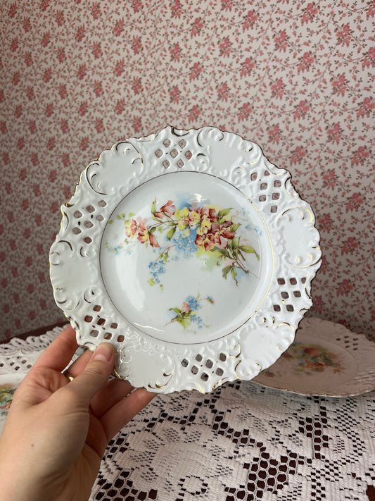 Vintage China Hand Painted Floral Plates set of 4