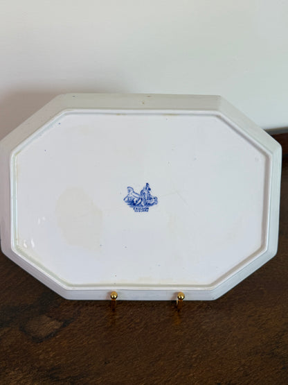 Antique Cauldon Blue & White Transferware Serving Platter