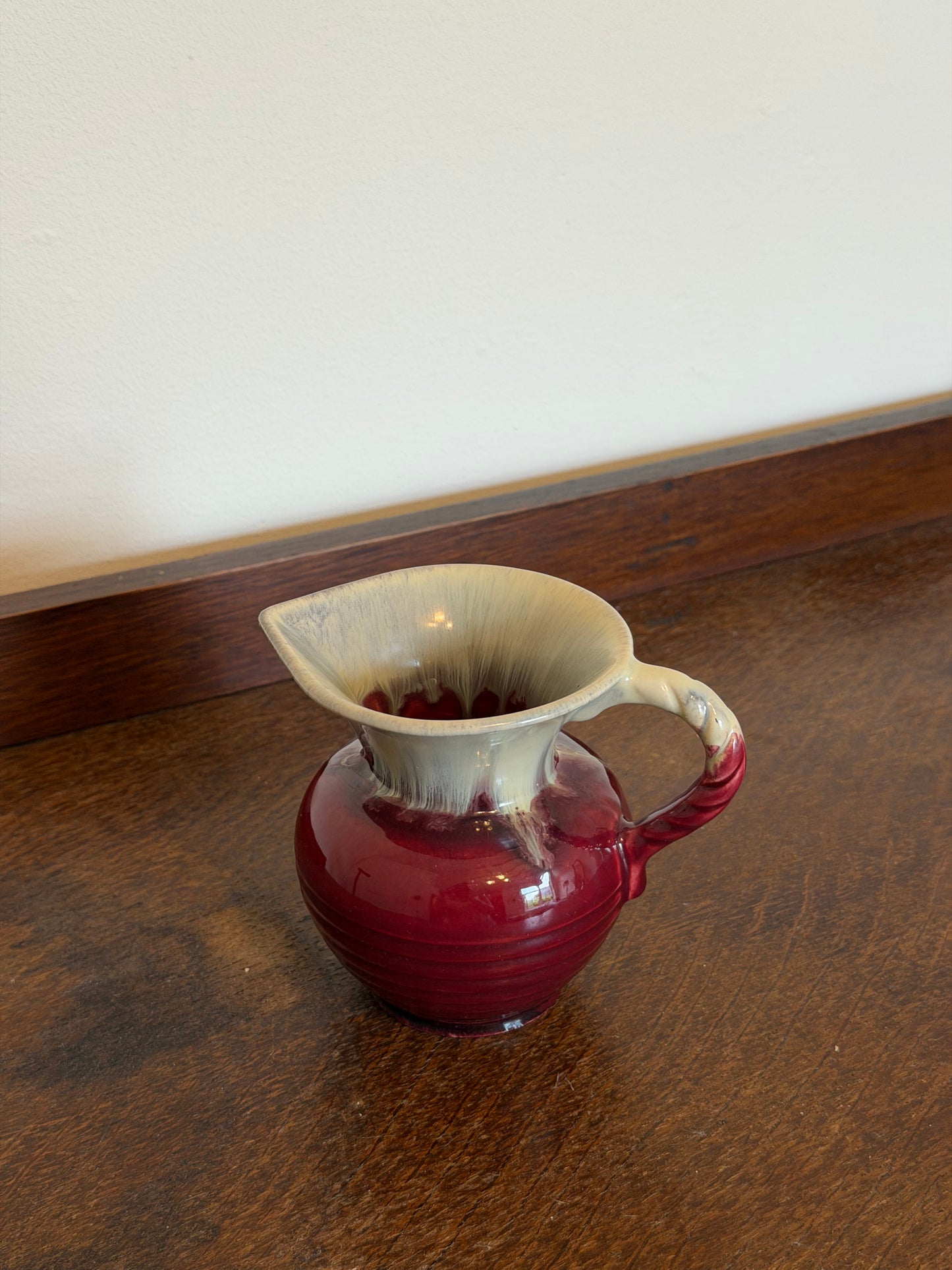 Vintage West German Deep Ruby Drip Glaze Jug