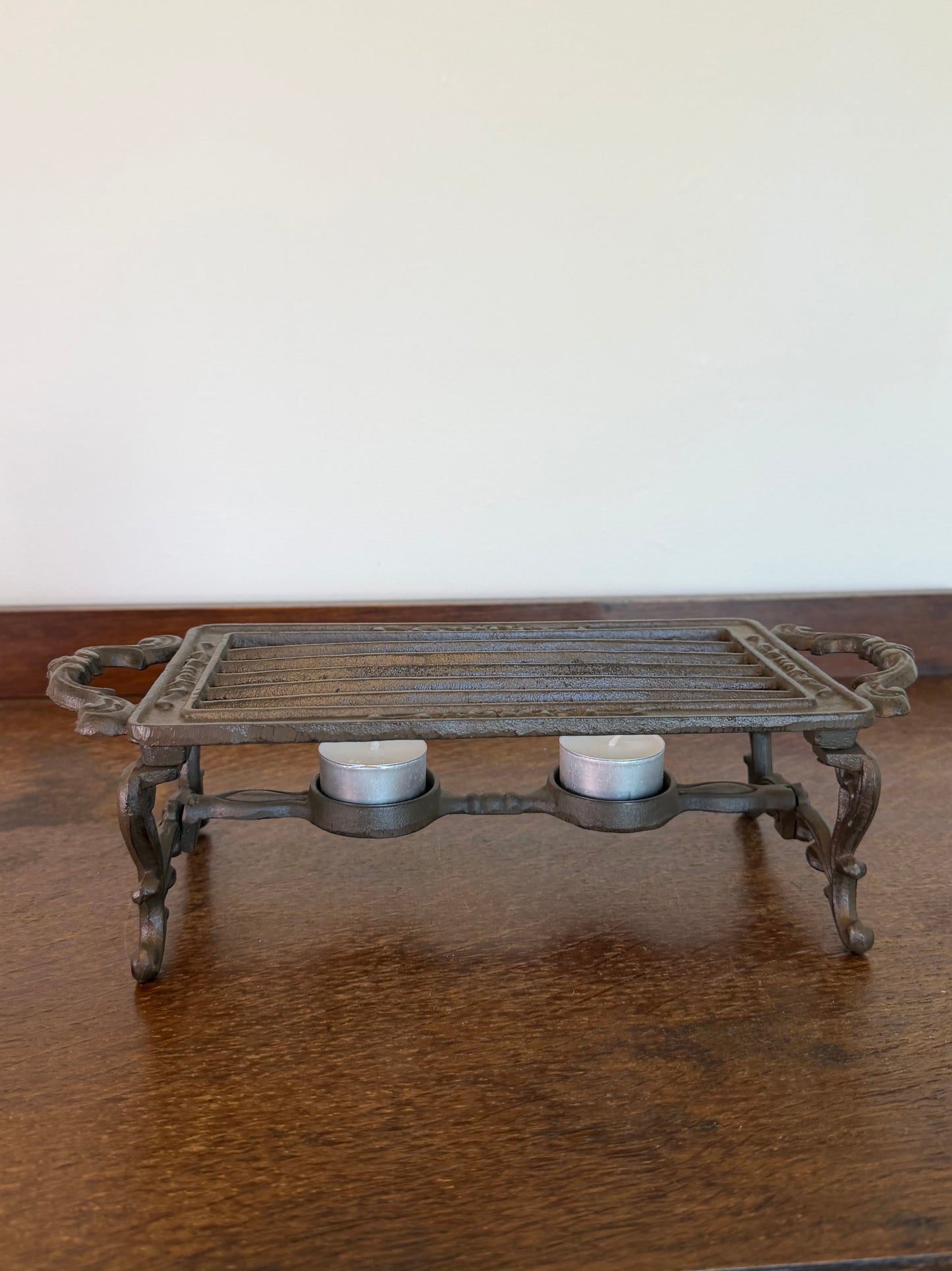 Vintage Cast Iron Tealight Food Warmer