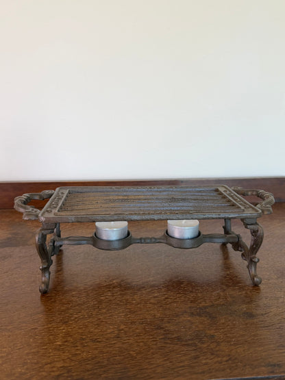 Vintage Cast Iron Tealight Food Warmer