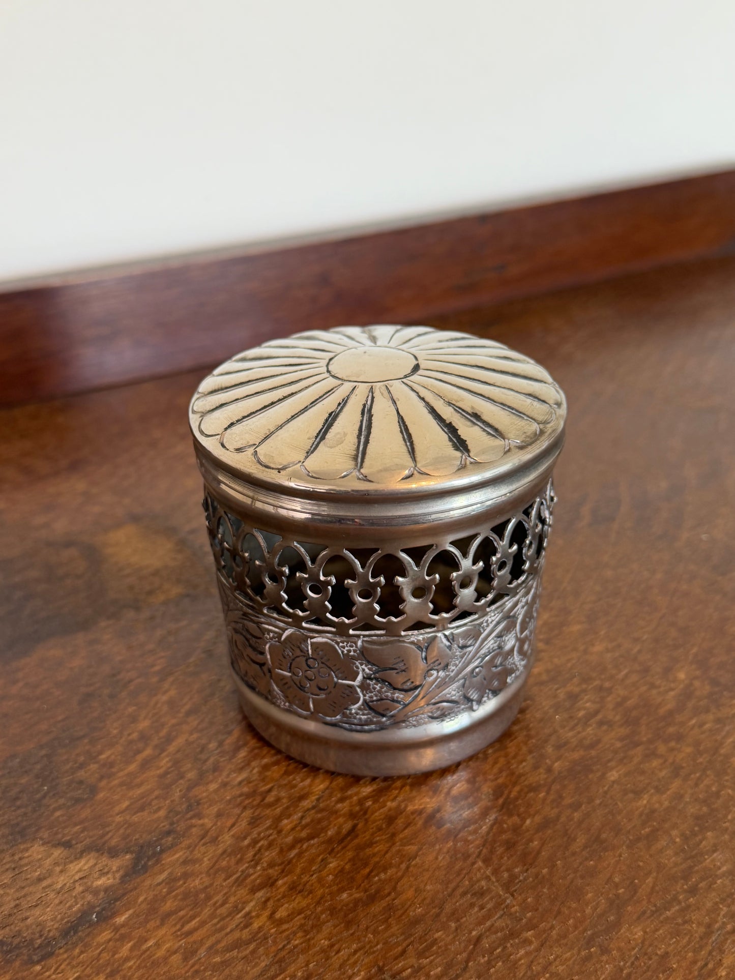 Vintage Silver Plate Cotton Bud Holder