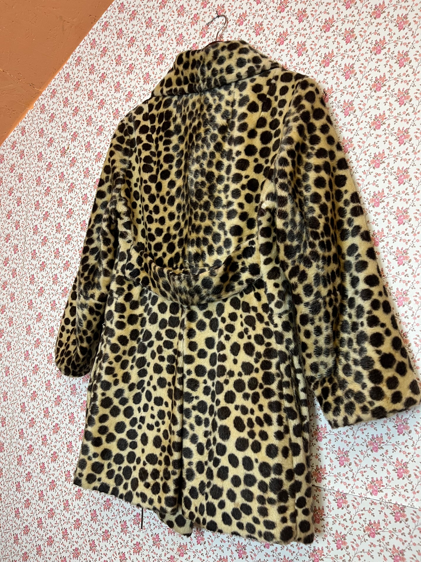 Vintage 1960s Safari Leopard Print Peacoat