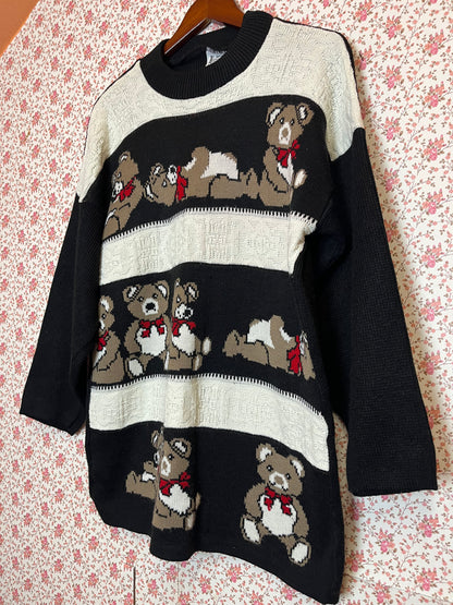 Vintage 1980s Teddy Bear Knitted Jumper