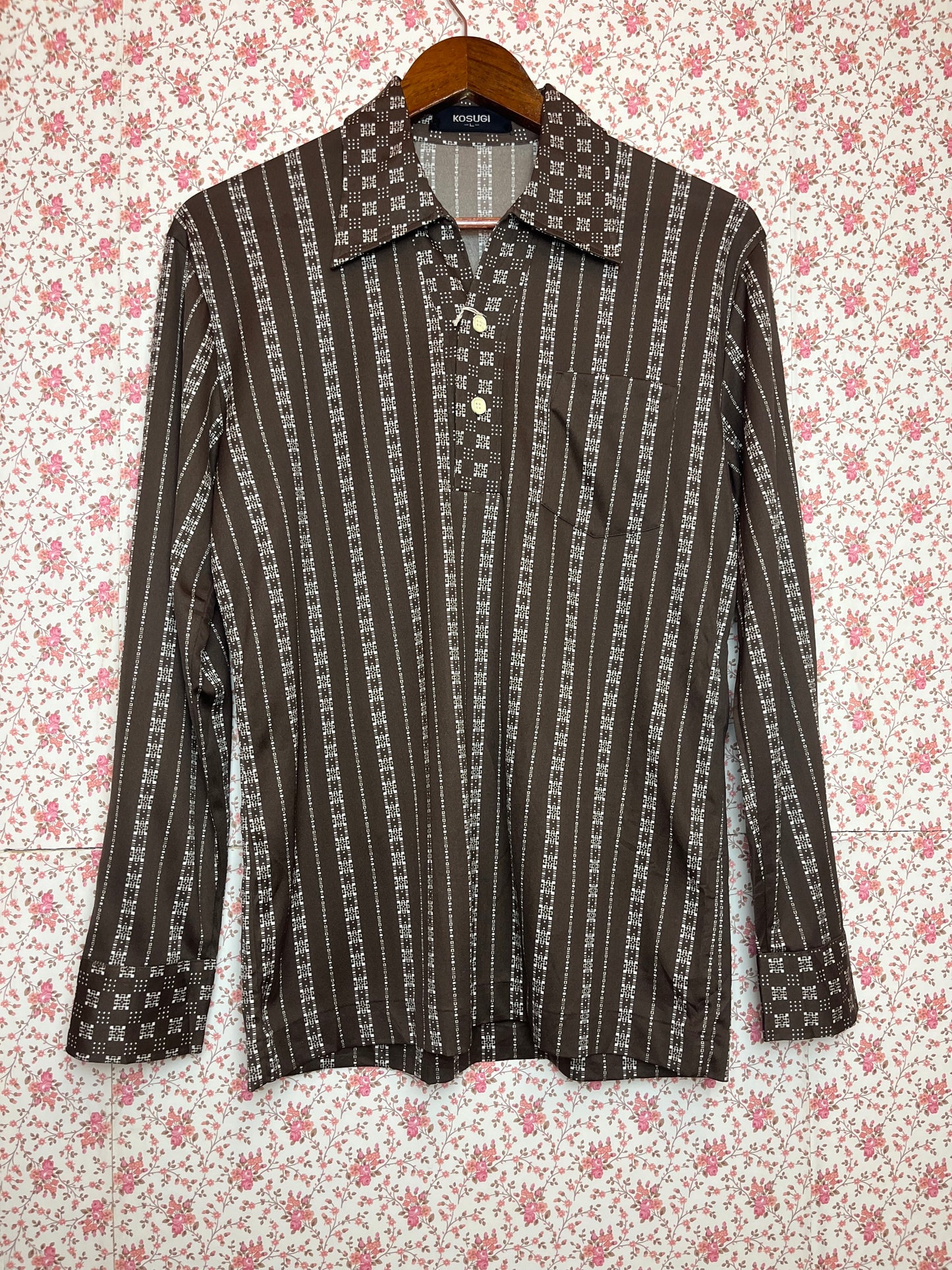 Vintage 1970s Japanese Dagger Collar Popover Shirt