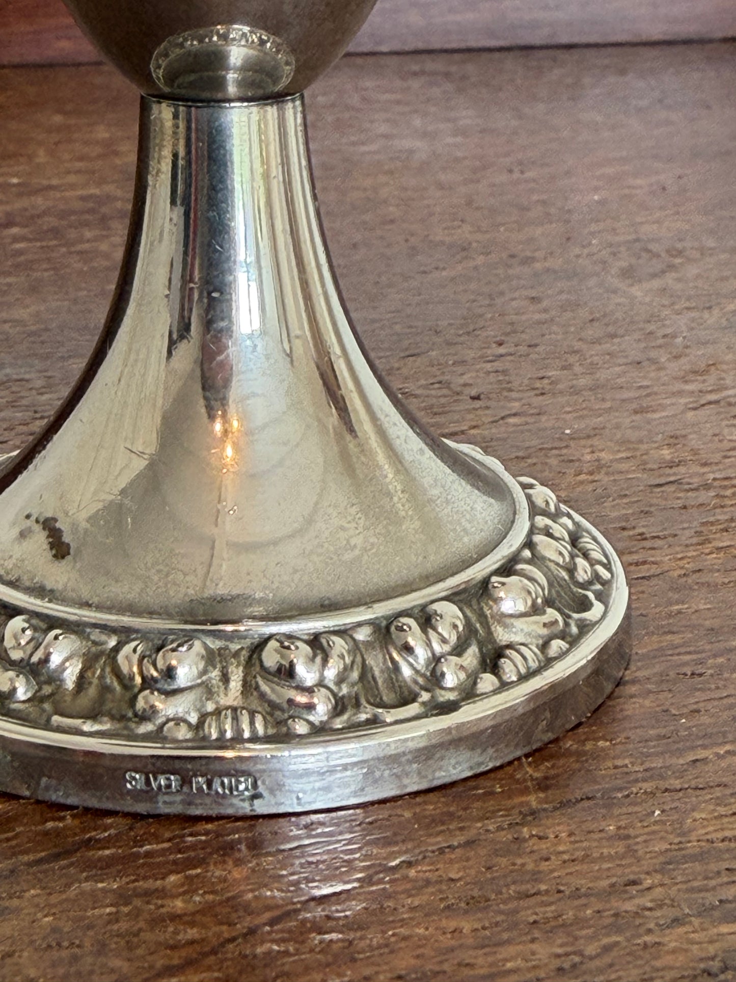 Vintage 1960s Silver-Plated Candlestick