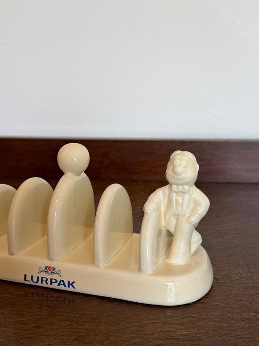 Vintage 1980s Lurpak Ceramic Butter Dish & Toast Rack Set | Douglas Retro Kitchenware