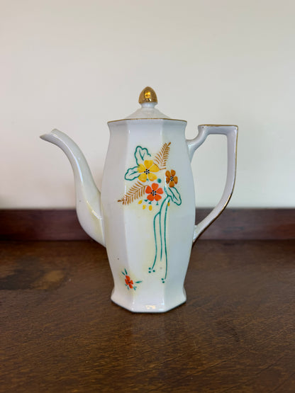 Vintage Hand Painted Miniature Ceramic Tea Pot Cup & Saucer Set