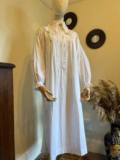 Antique Victorian Cotton Embroidered Nightdress