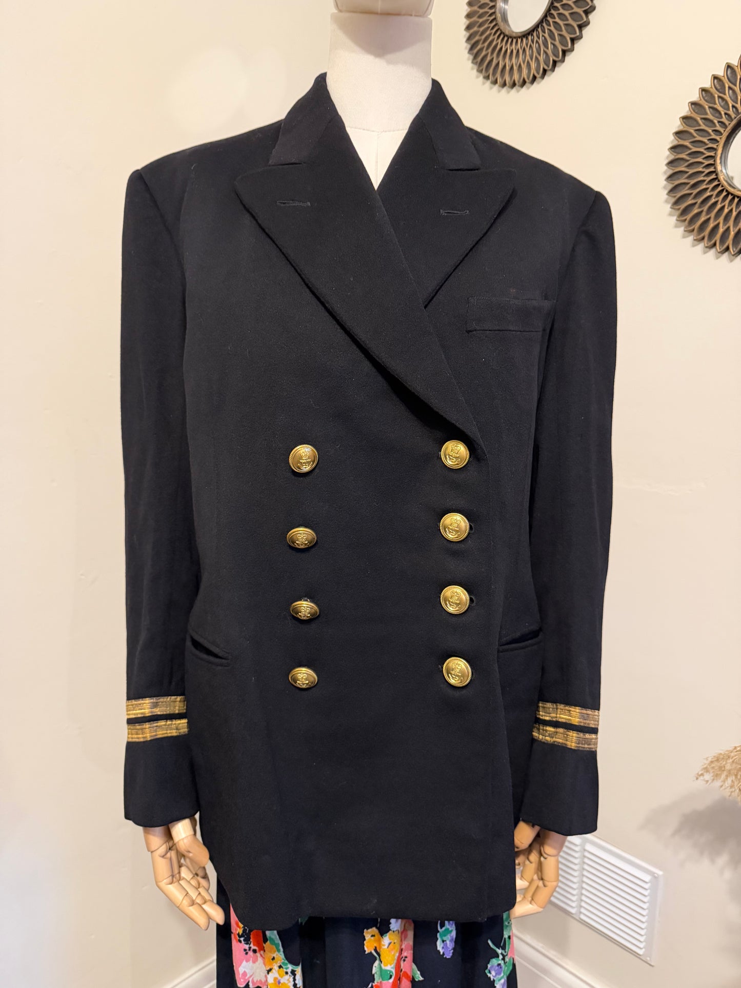 Vintage 1950s Official British Navy Lieutenant Mess Jacket