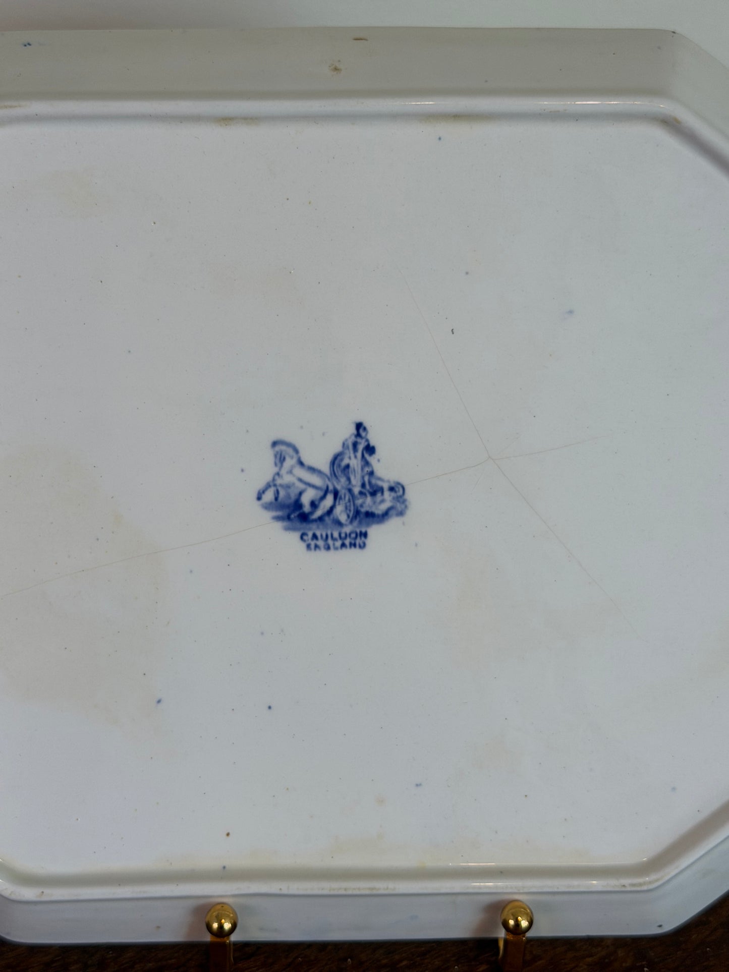 Antique Cauldon Blue & White Transferware Serving Platter