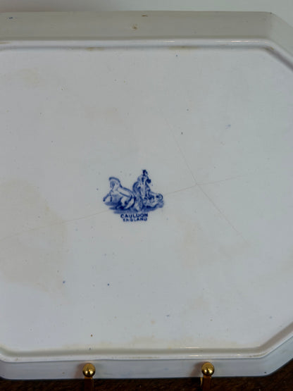 Antique Cauldon Blue & White Transferware Serving Platter