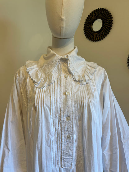 Antique Victorian Cotton Embroidered Nightdress