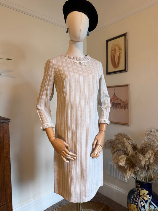 Vintage 1960s Handmade Twill Mod Dress