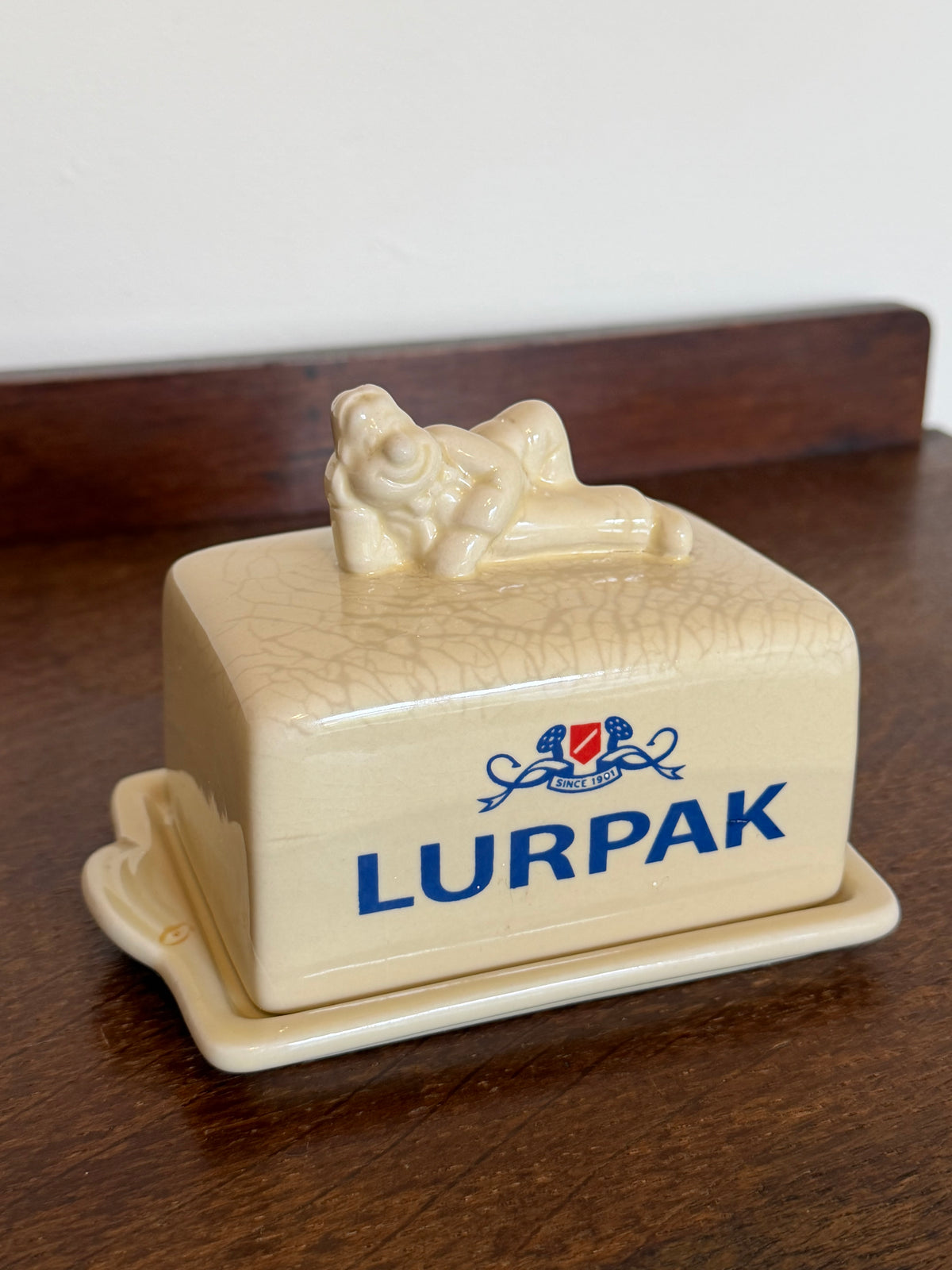Vintage 1980s Lurpak Ceramic Butter Dish & Toast Rack Set | Douglas Retro Kitchenware