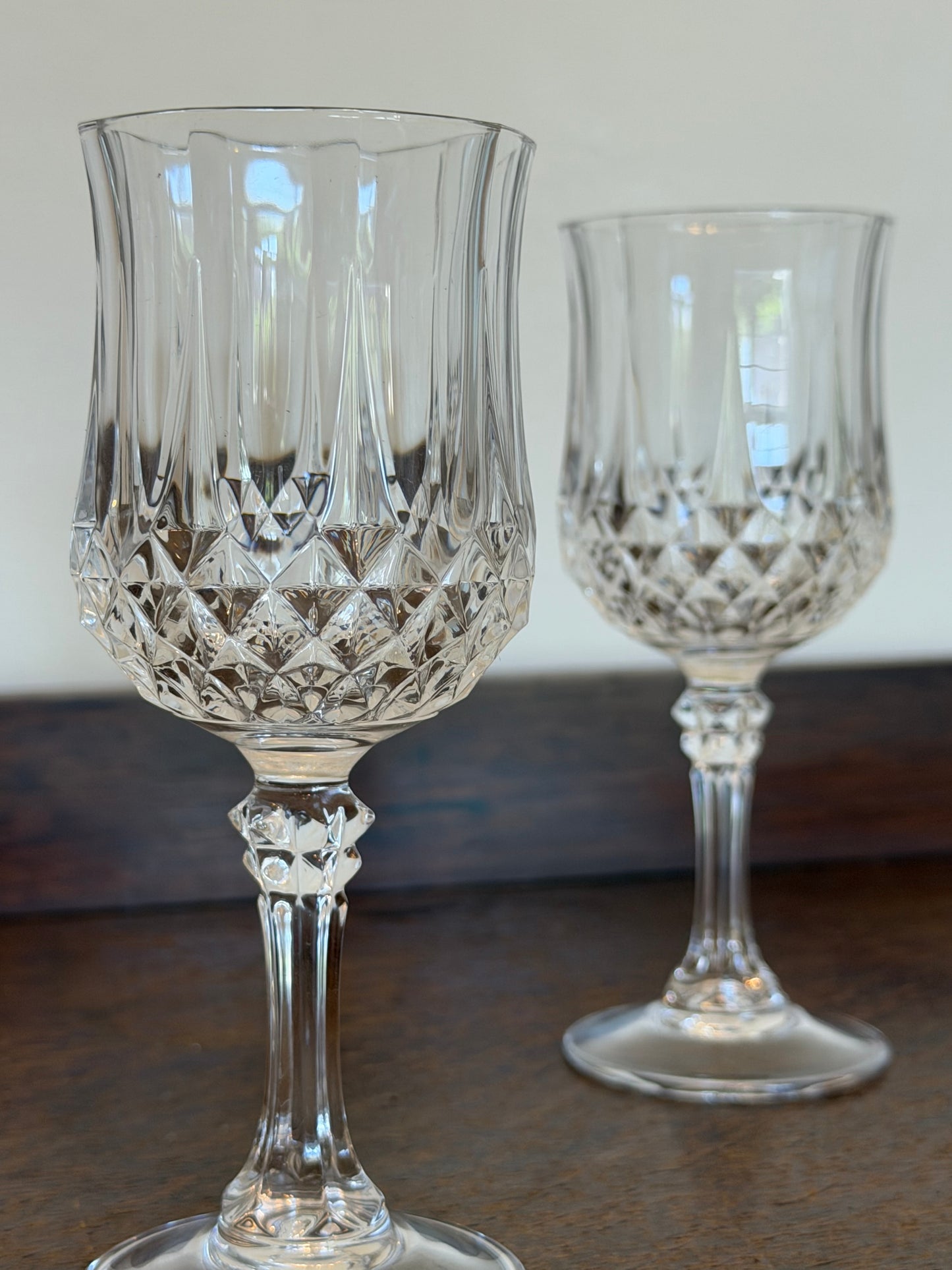 Pair of Vintage Crystal Port & Sherry Glasses