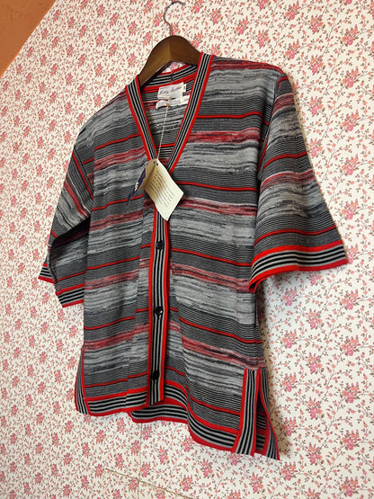 Vintage 1960s Deadstock Stripe Button Top