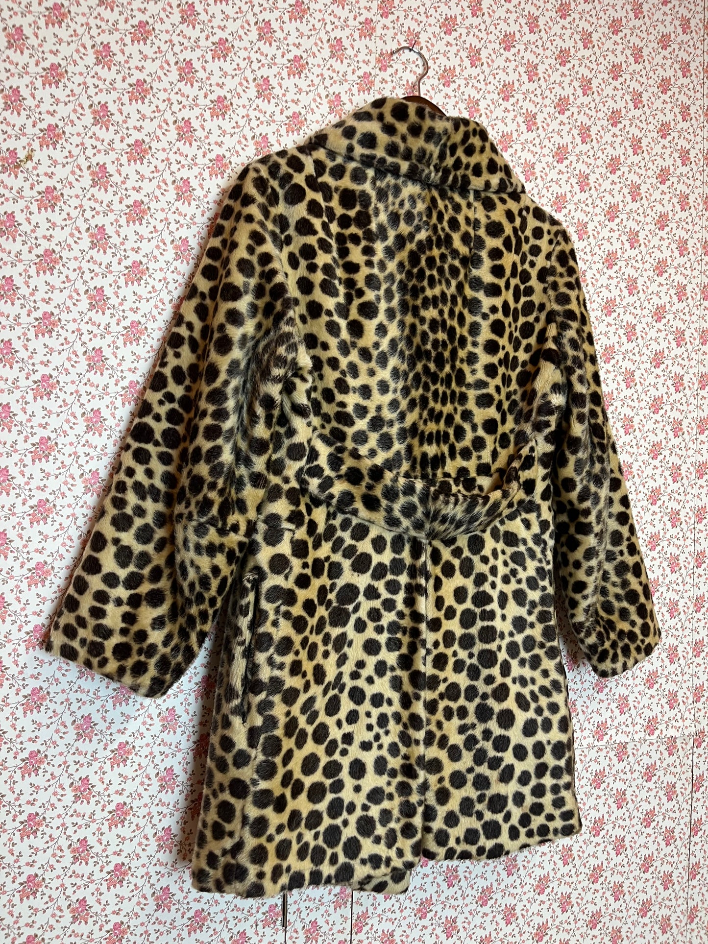 Vintage 1960s Safari Leopard Print Peacoat