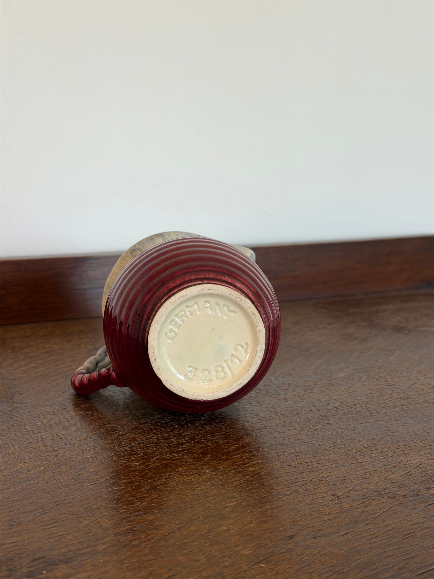 Vintage West German Deep Ruby Drip Glaze Jug