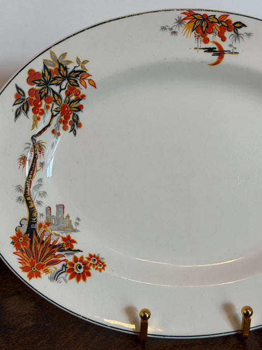 Vintage Made in England Floral Serving Platter