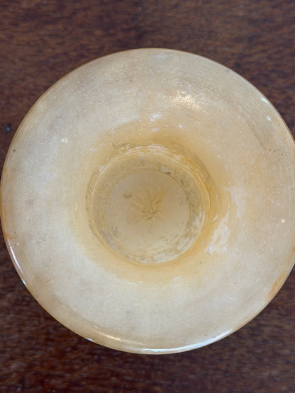 Vintage Honey Alabaster Carved Bud Vase