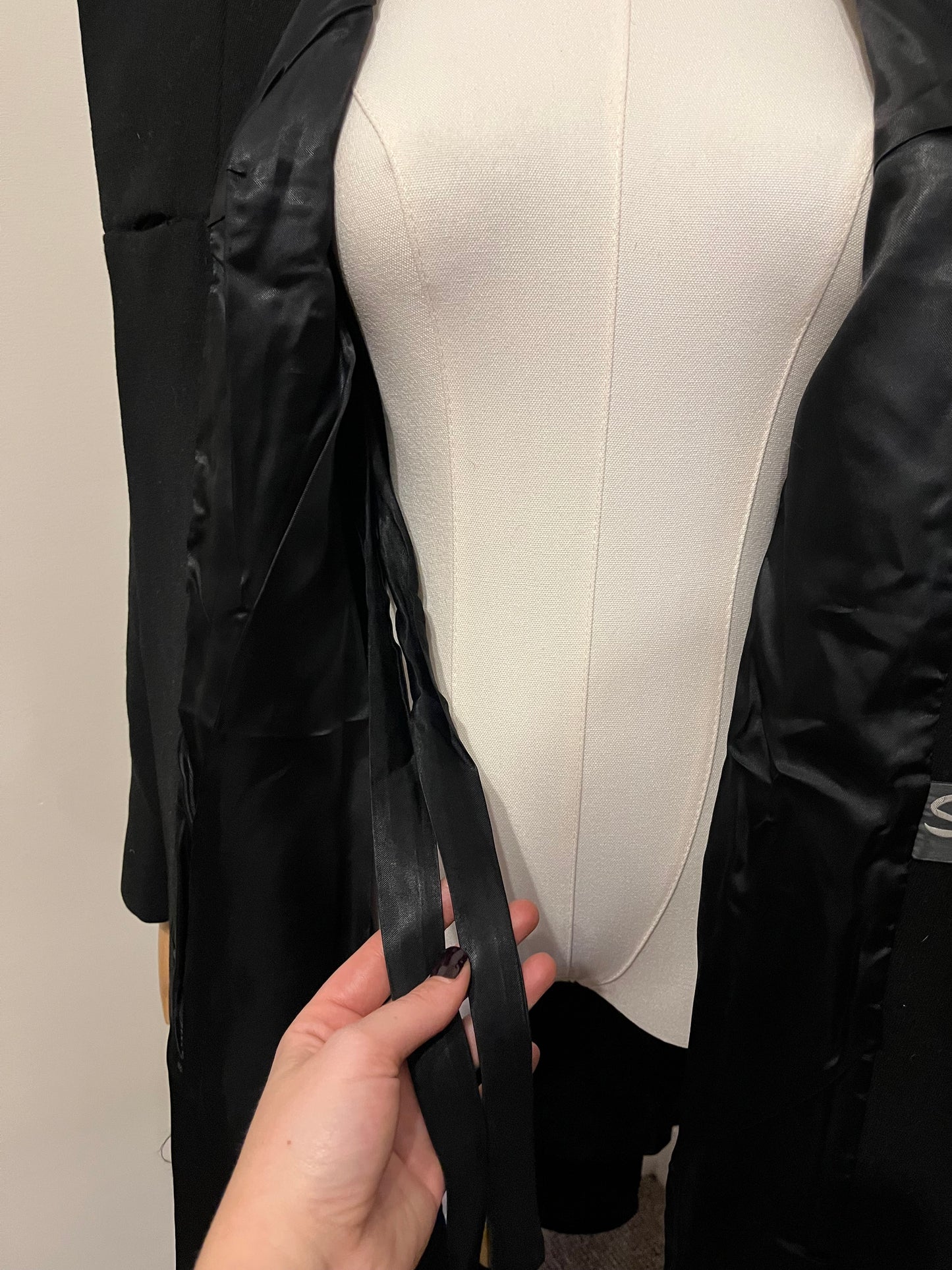 Vintage 1960s Wool Twill and Mink Swing Coat