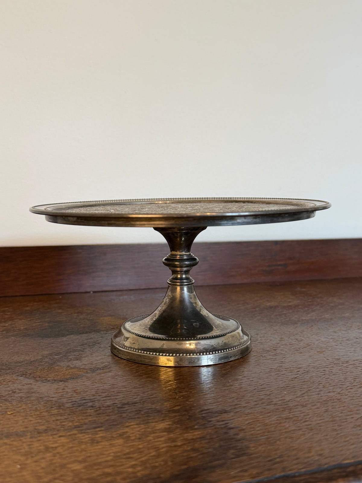 Vintage Silver Plated Ornate Pedestal Cake Stand