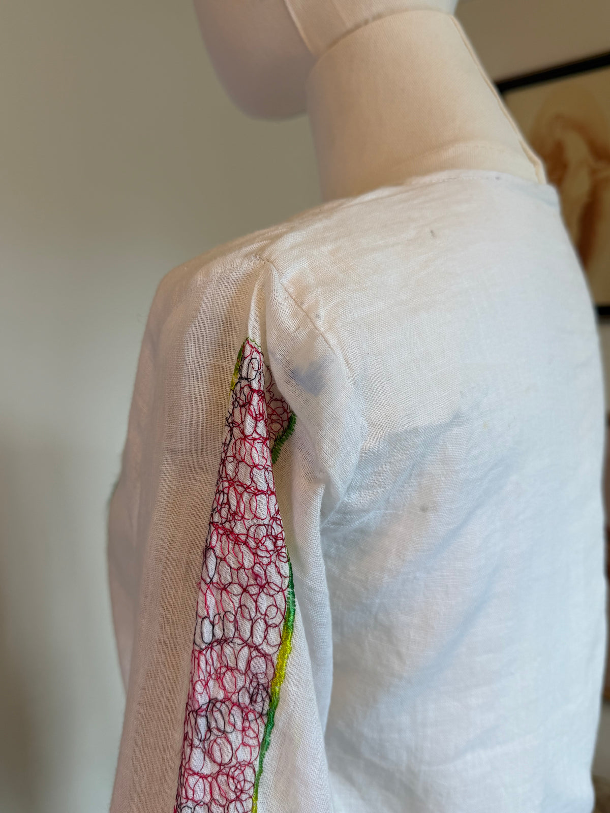 Vintage 1970s Embroidered Blouse - Size Small