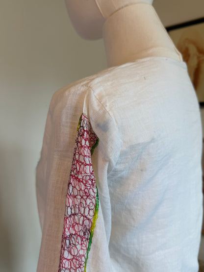 Vintage 1970s Embroidered Blouse - Size Small