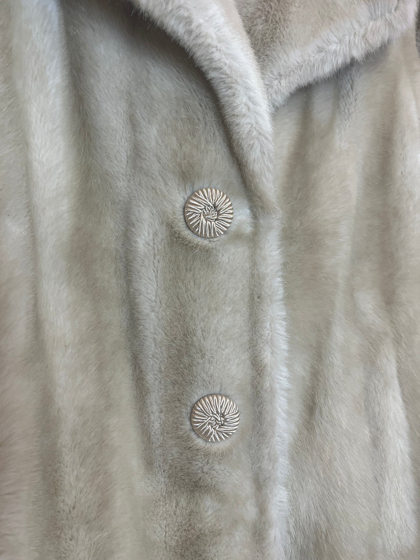 Vintage 1960s Tissavel Champagne Faux Fur Short Coat