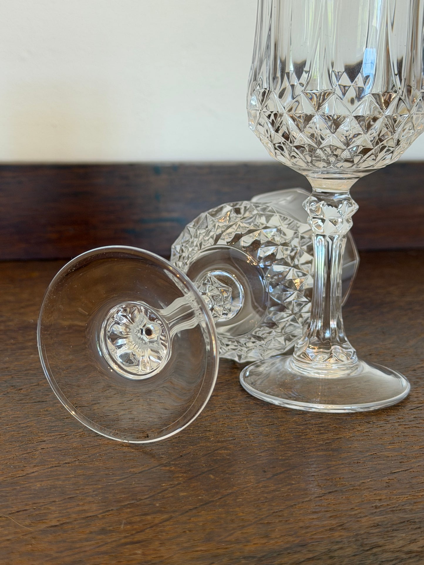 Pair of Vintage Crystal Port & Sherry Glasses