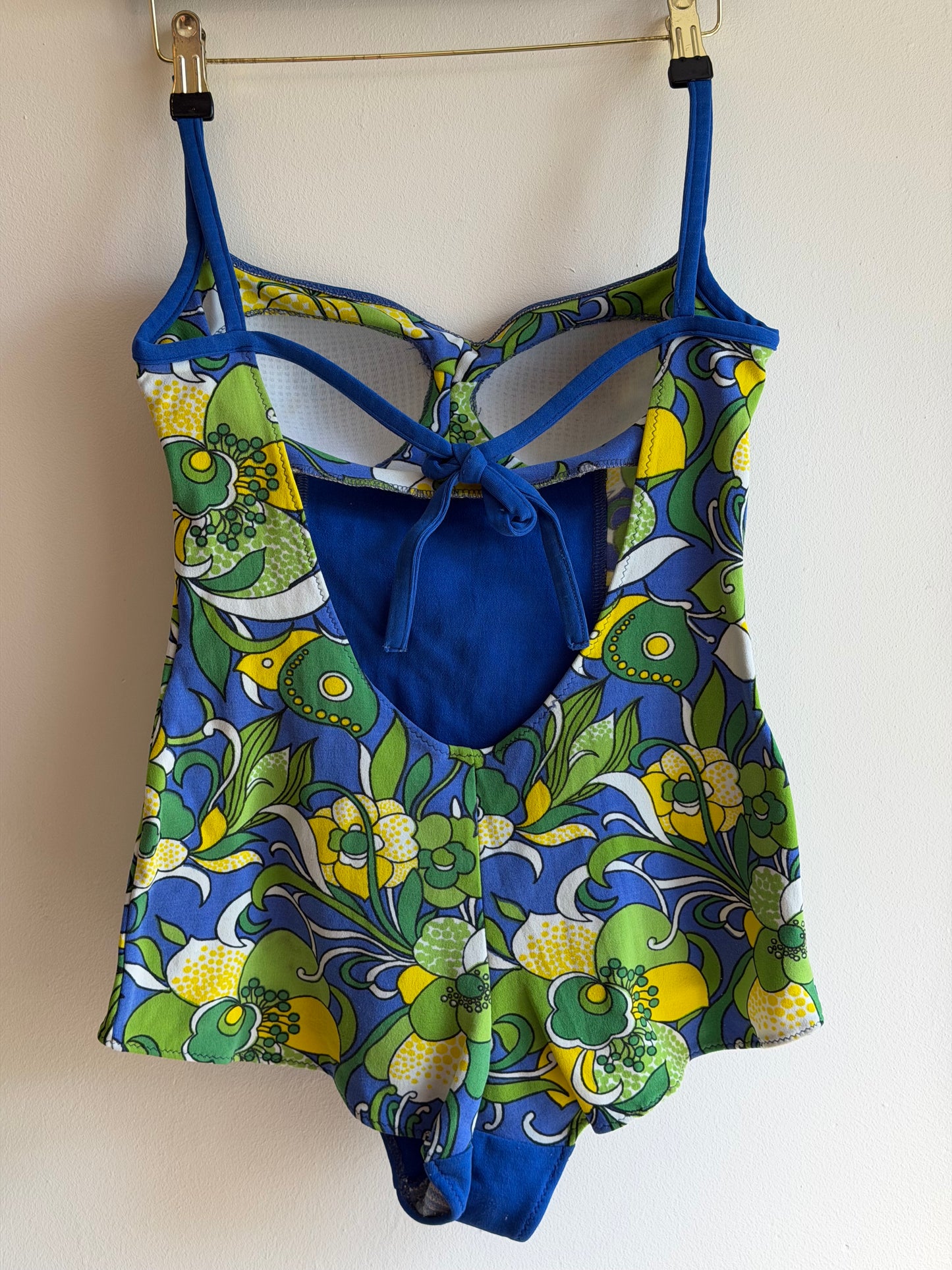 Vintage 1960s Psychedelic Floral Swimsuit