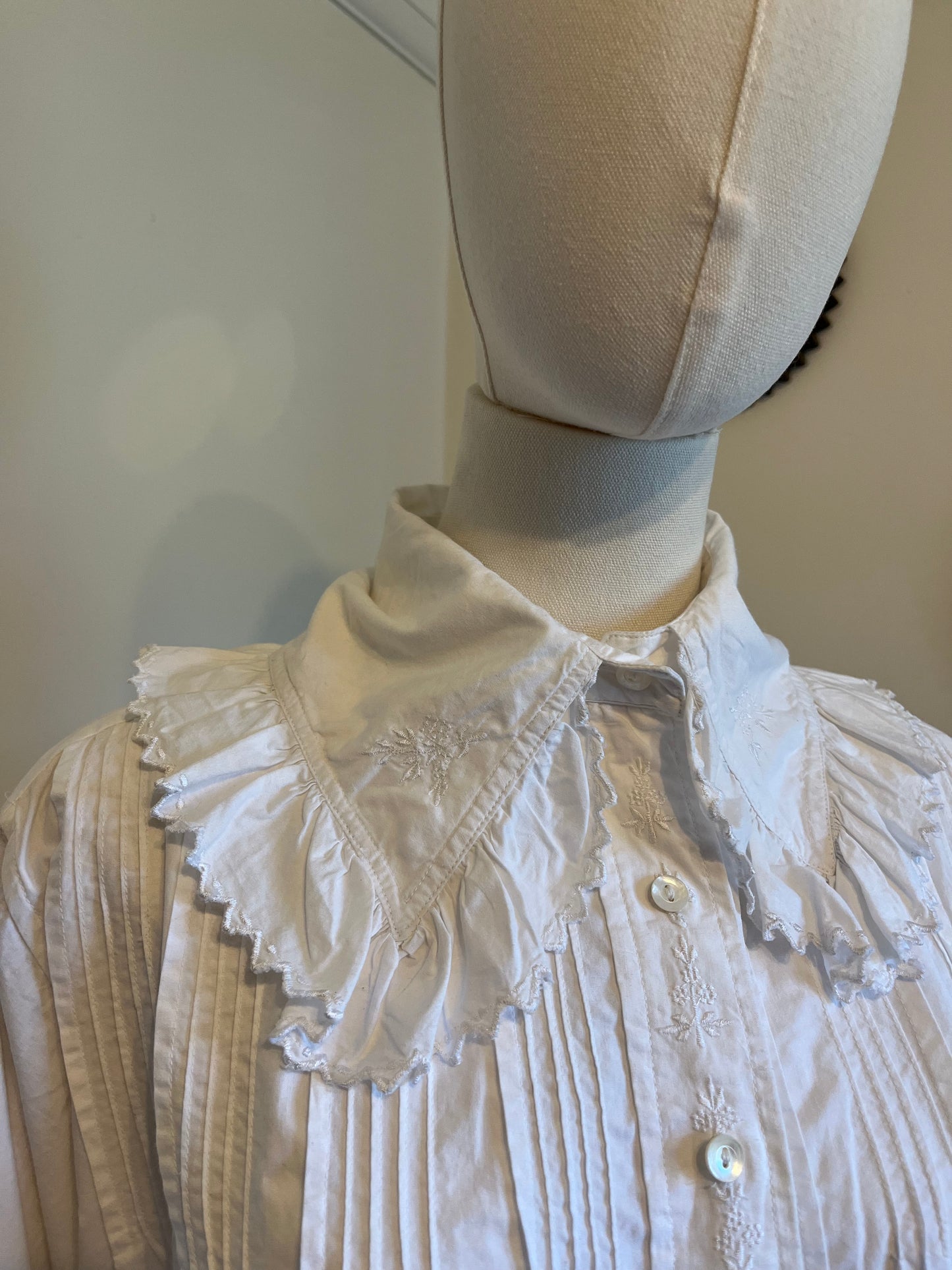 Antique Victorian Cotton Embroidered Nightdress