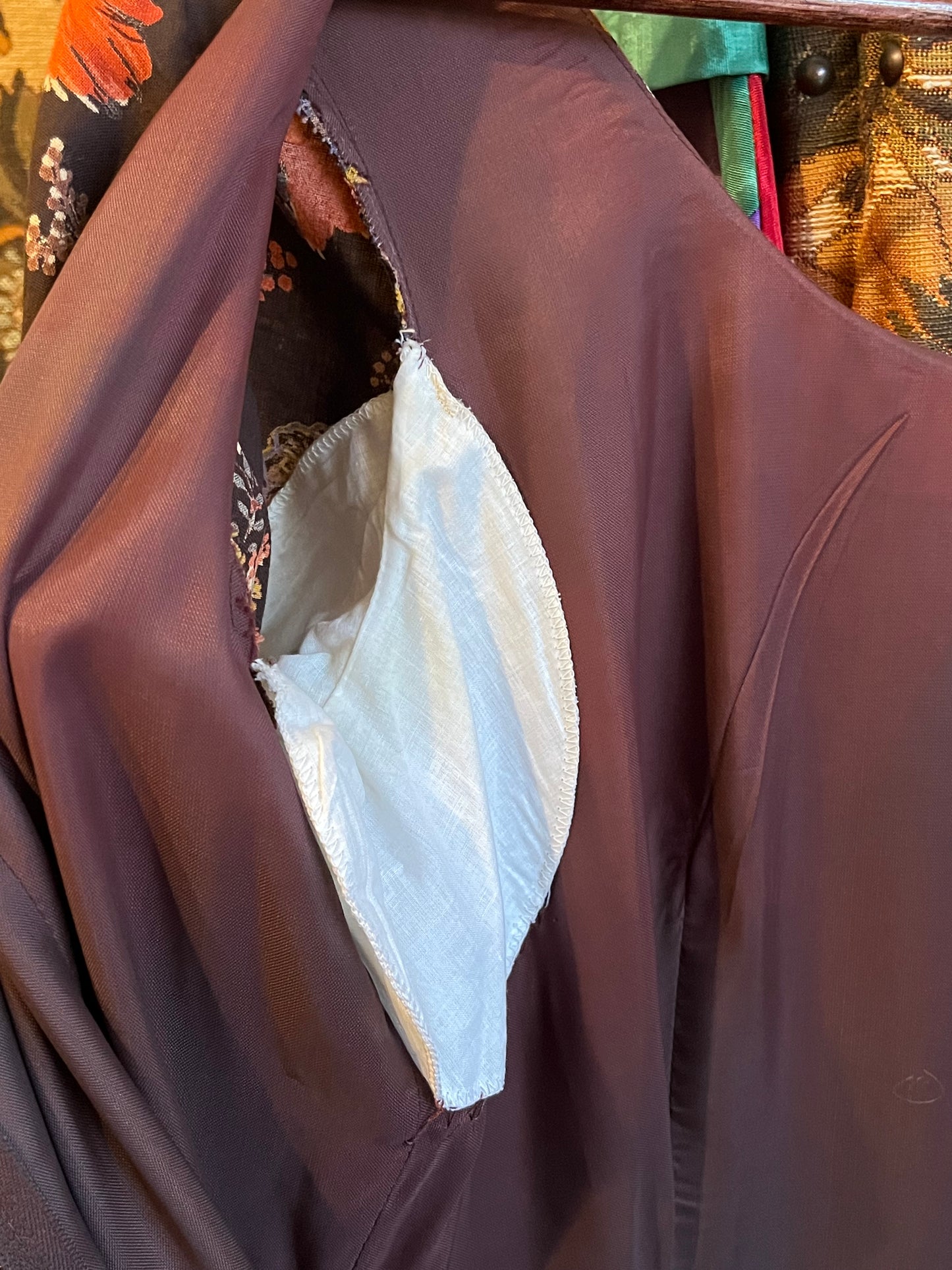 Vintage 1970s Rose Printed Scoop Neck Maxi Dress