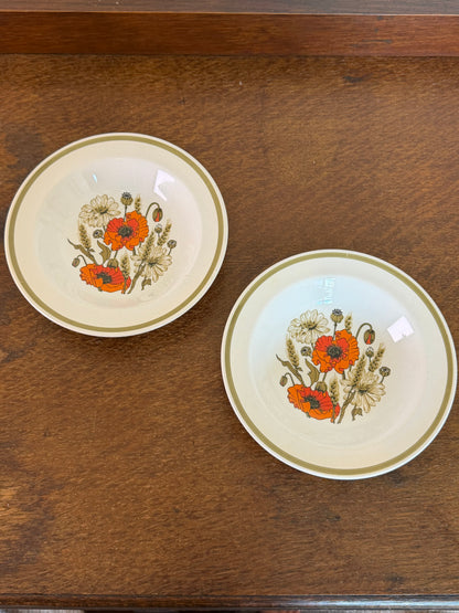 Vintage Pair of J&G Meakin ‘Poppy’ Ironstone Bowls