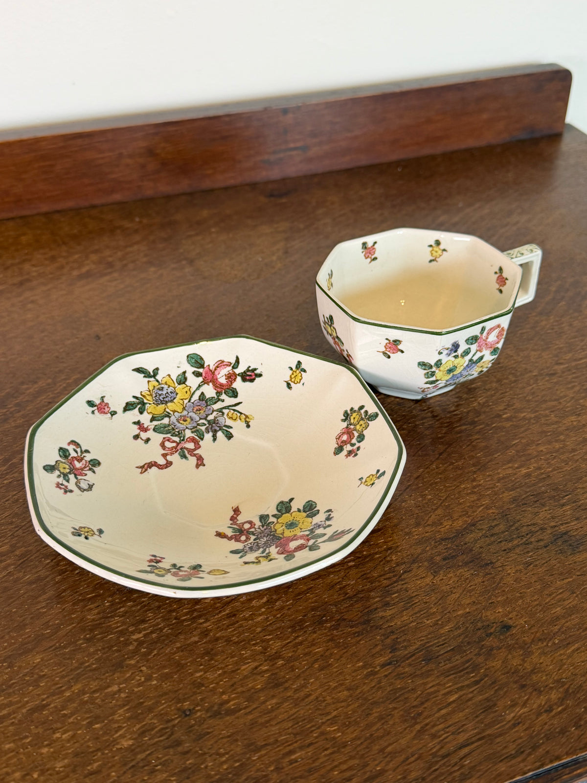 Vintage 1930s Royal Doulton Old Leeds Sprays Teacup and Saucer