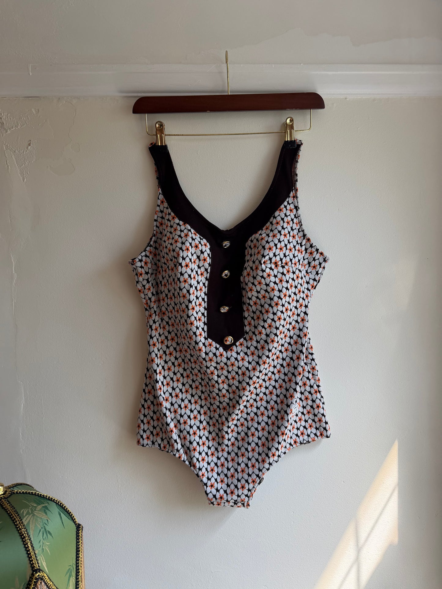 Vintage 1970s Floral Swim Suit