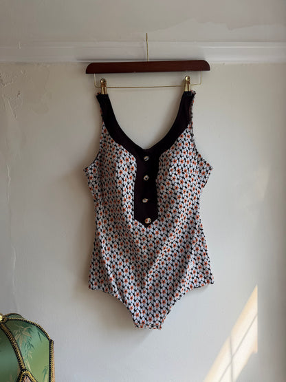 Vintage 1970s Floral Swim Suit