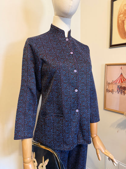 Vintage 1960s Jacquard Shirt & Trouser Set